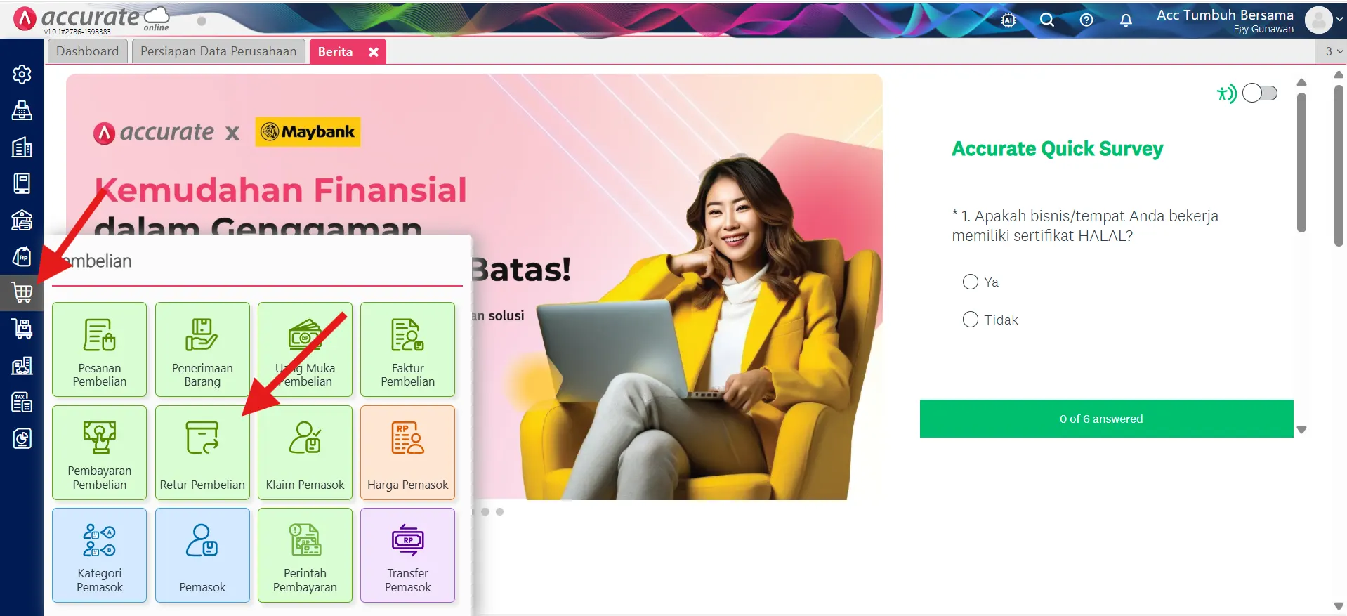 3 Retur Pembelian dari faktur yang sudah lunas
